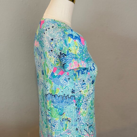 Lilly Pulitzer "Lilly Loves Texas" Etta v-neck top Ladies XXS - NWT - Picture 6 of 10